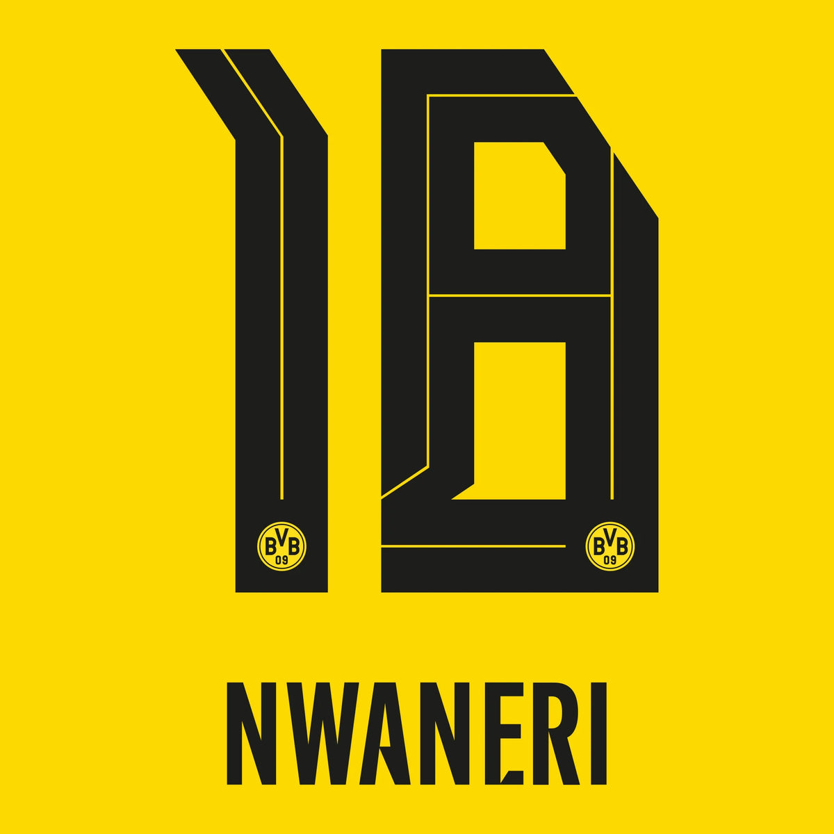 Camiseta original - Flock BVB BORUSSIA DORTMUND Local 26 / 27 - #18 NWANERI