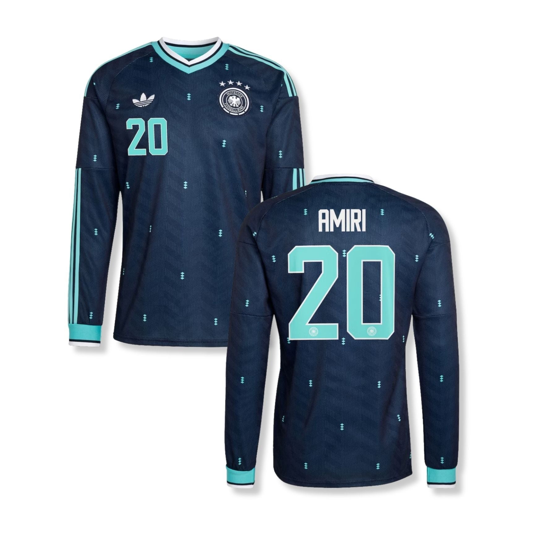DFB DEUTSCHLAND AUTHENTIC Trikot Away Herren langarm WM 2026 - AMIRI 20 - sportiger.de