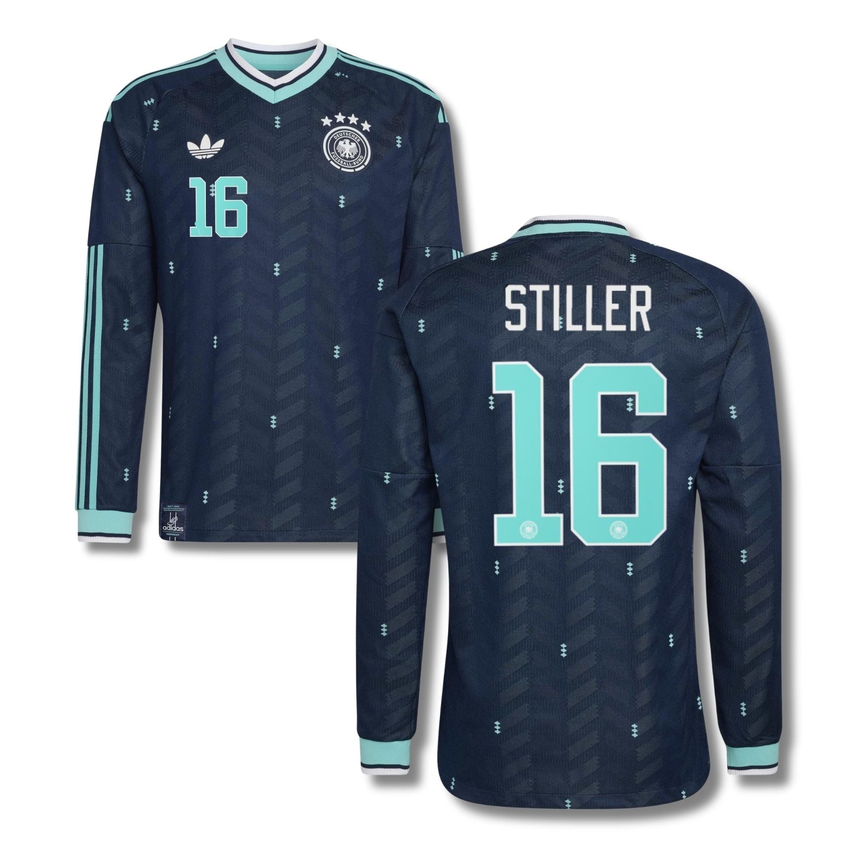 DFB DEUTSCHLAND AUTHENTIC Trikot Away Herren langarm WM 2026 - STILLER 16 - sportiger.de