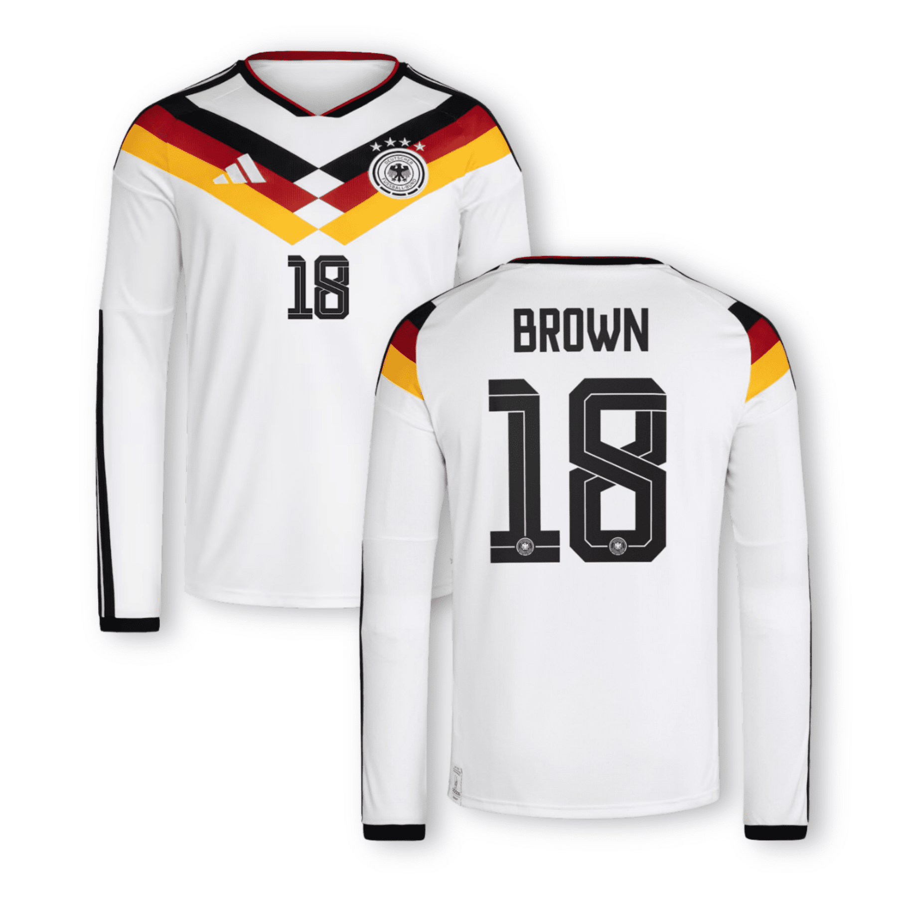 DFB DEUTSCHLAND AUTHENTIC Trikot Home Herren langarm WM 2026 - BROWN 18 - sportiger.de