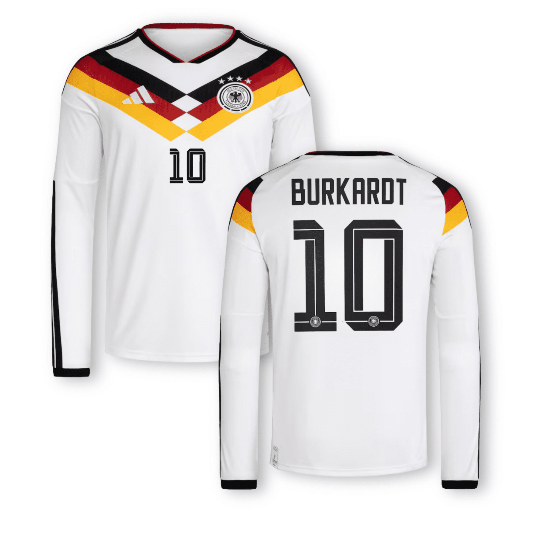 DFB DEUTSCHLAND AUTHENTIC Trikot Home Herren langarm WM 2026 - BURKARDT 10 - sportiger.de