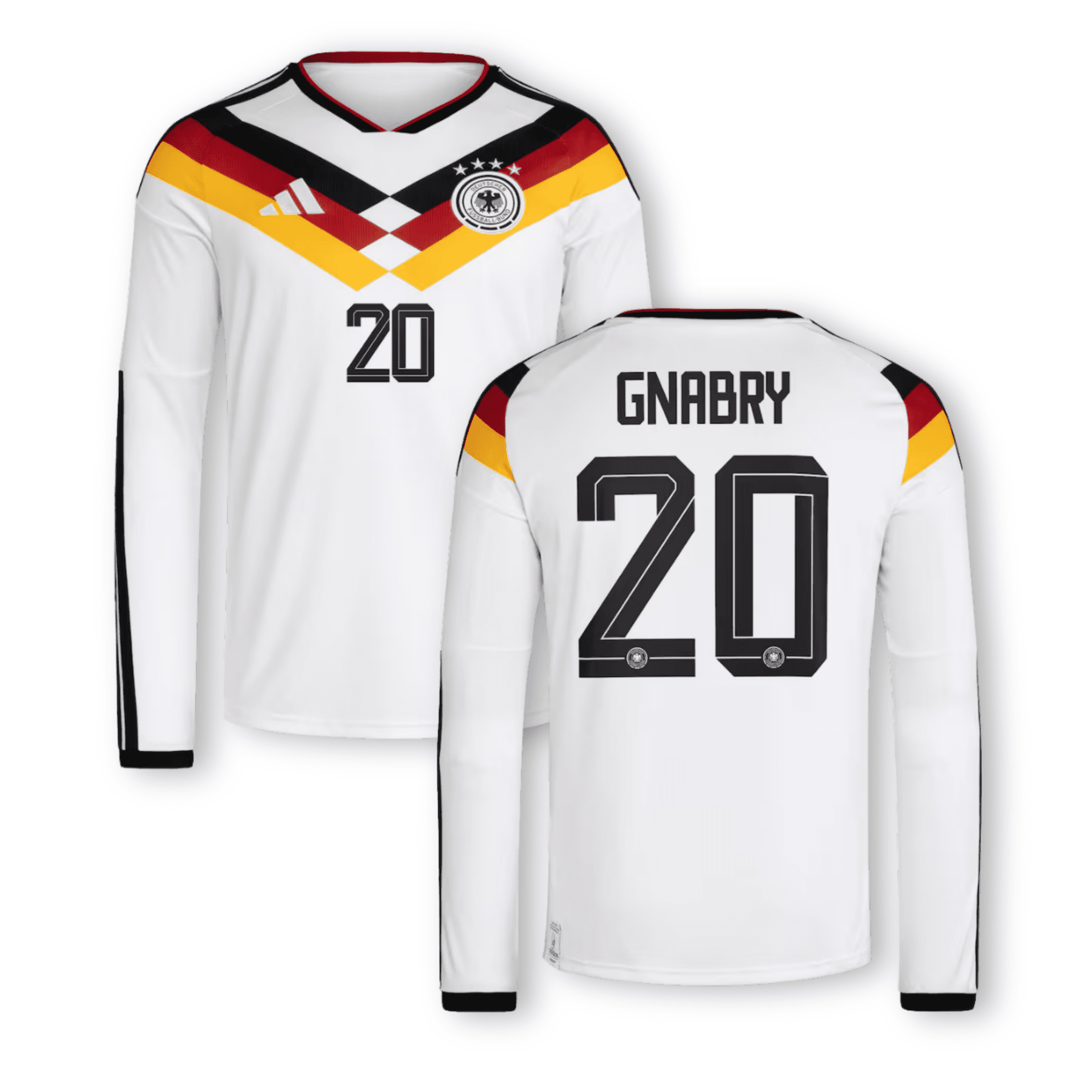 DFB DEUTSCHLAND AUTHENTIC Trikot Home Herren langarm WM 2026 - GNABRY 20 - sportiger.de