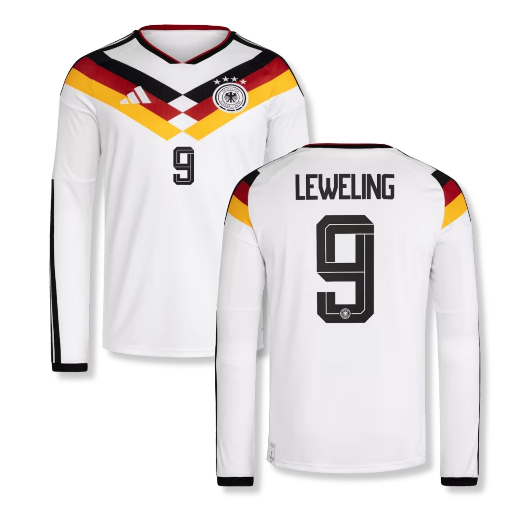 DFB DEUTSCHLAND AUTHENTIC Trikot Home Herren langarm WM 2026 - LEWELING 9 - sportiger.de