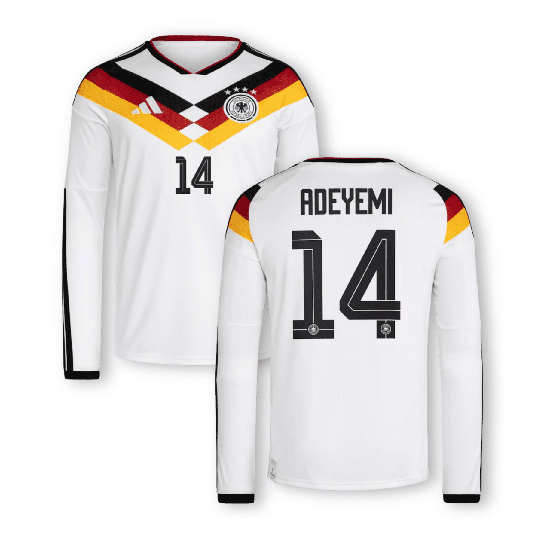 DFB DEUTSCHLAND Trikot Home Herren langarm WM 2026 - ADEYEMI 14 - sportiger.de