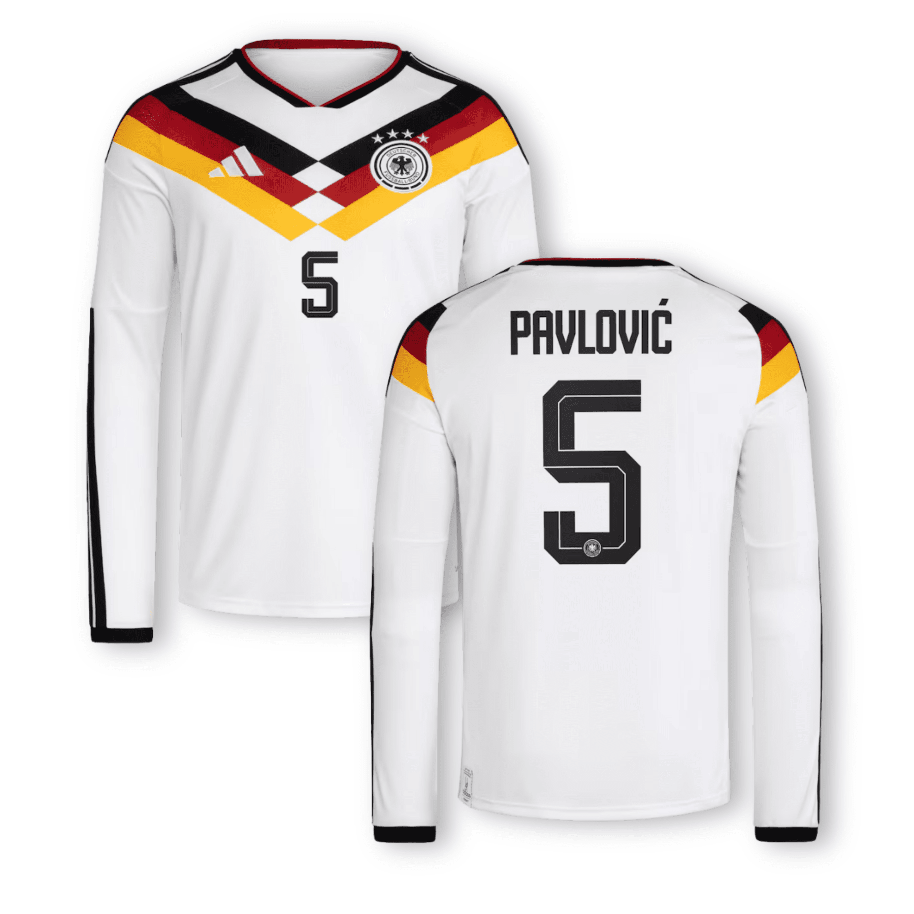 DFB DEUTSCHLAND Trikot Home Herren langarm WM 2026 - PAVLOVIĆ 5 - sportiger.de