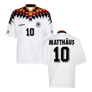 DFB DEUTSCHLAND Trikot Home Herren WM 1994 - MATTHÄUS 10 (Retro Filz Beflockung) - sportiger.de