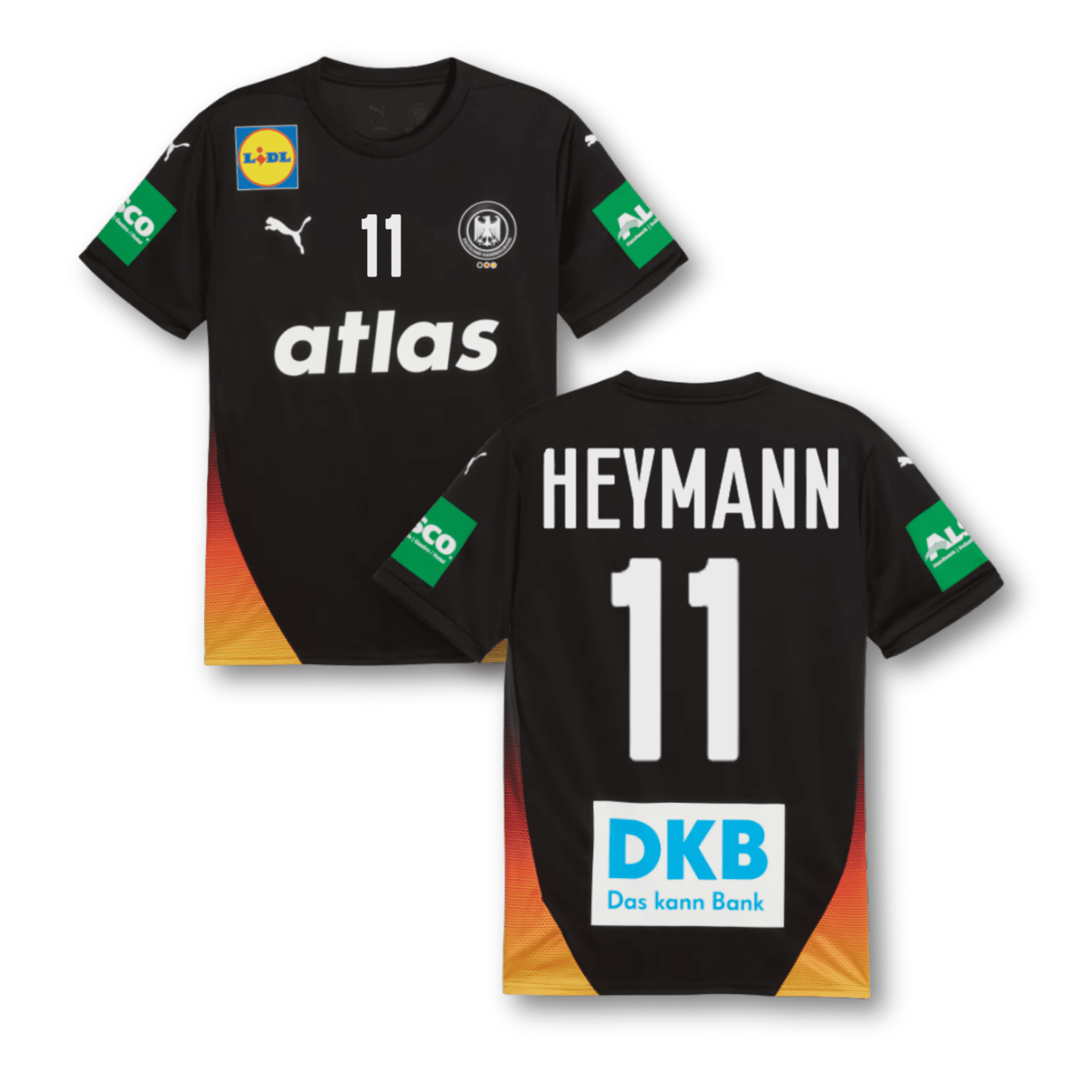 DHB DEUTSCHLAND Trikot Away Herren EURO 2026 - HEYMANN 11 (Fan - Style) - sportiger.de