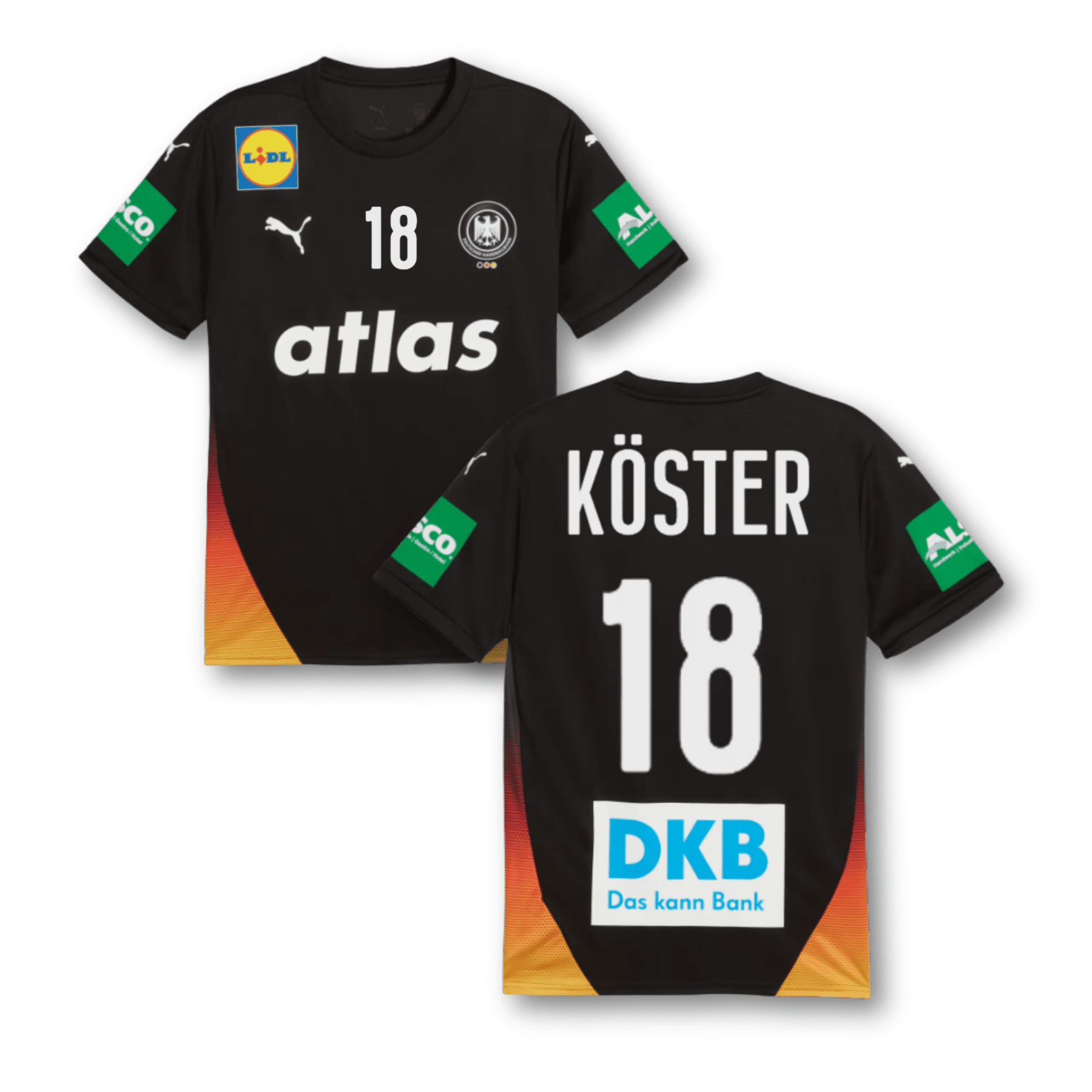 DHB DEUTSCHLAND Trikot Away Herren EURO 2026 - KÖSTER 18 (Fan - Style) - sportiger.de