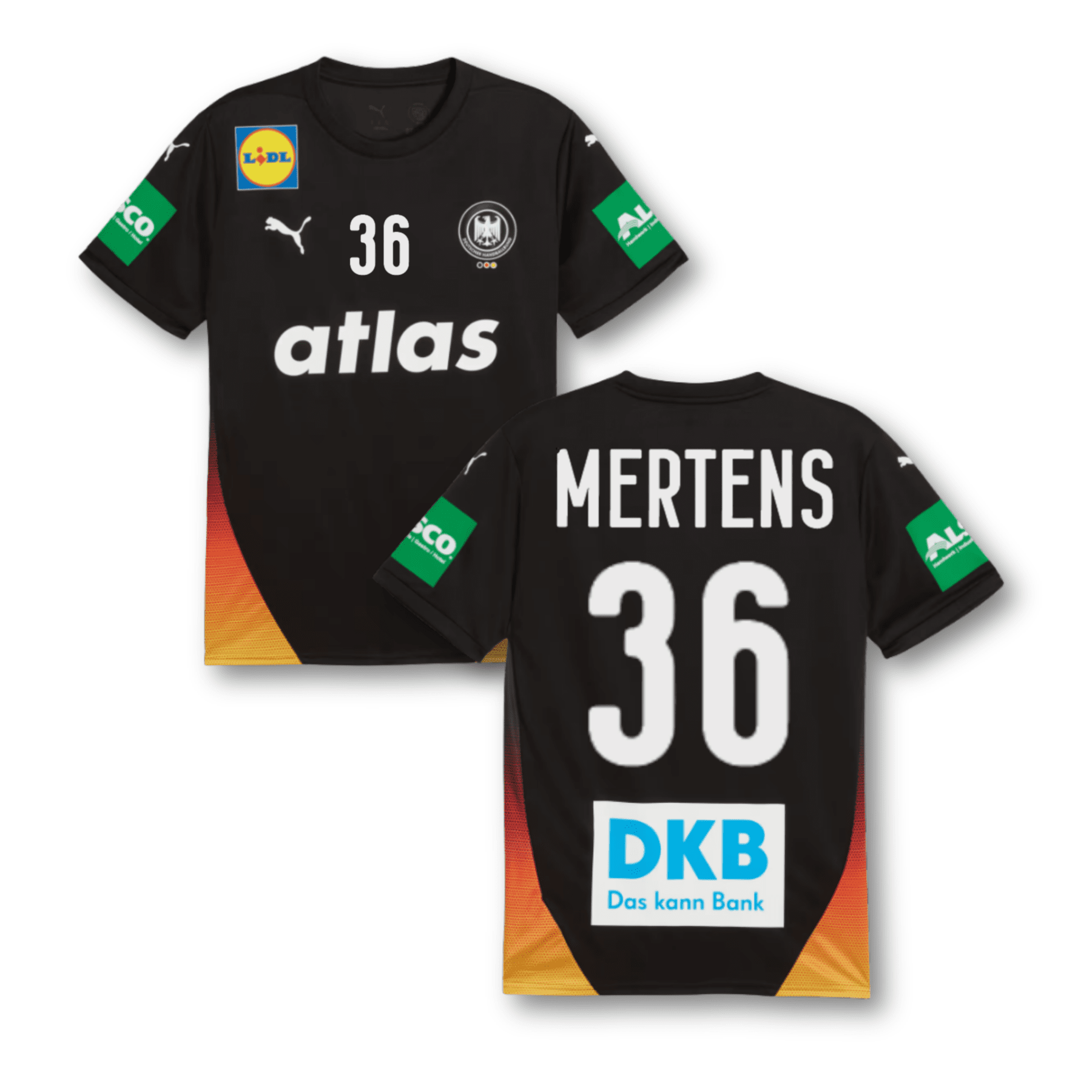 DHB DEUTSCHLAND Trikot Away Herren EURO 2026 - MERTENS 36 (Fan - Style) - sportiger.de