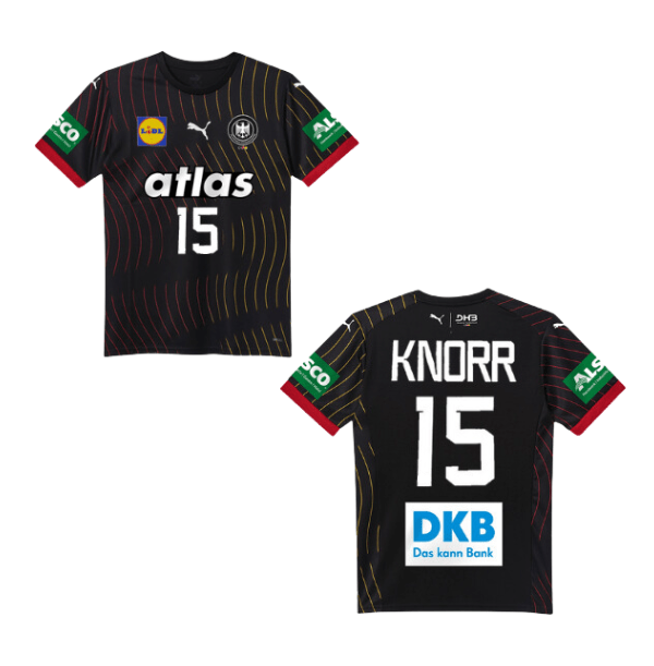 DHB DEUTSCHLAND Trikot Away Kinder WM 2025 - KNORR 15 (Fan - Style) - sportiger.de