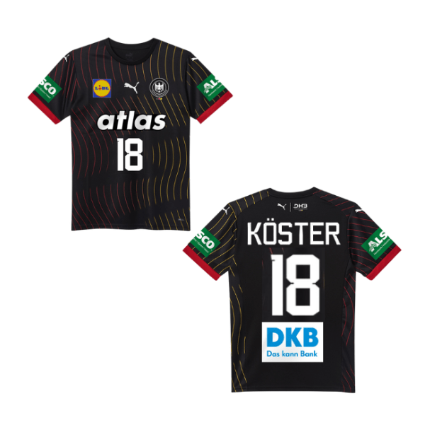 DHB DEUTSCHLAND Trikot Away Kinder WM 2025 - KÖSTER 18 (Fan - Style) - sportiger.de