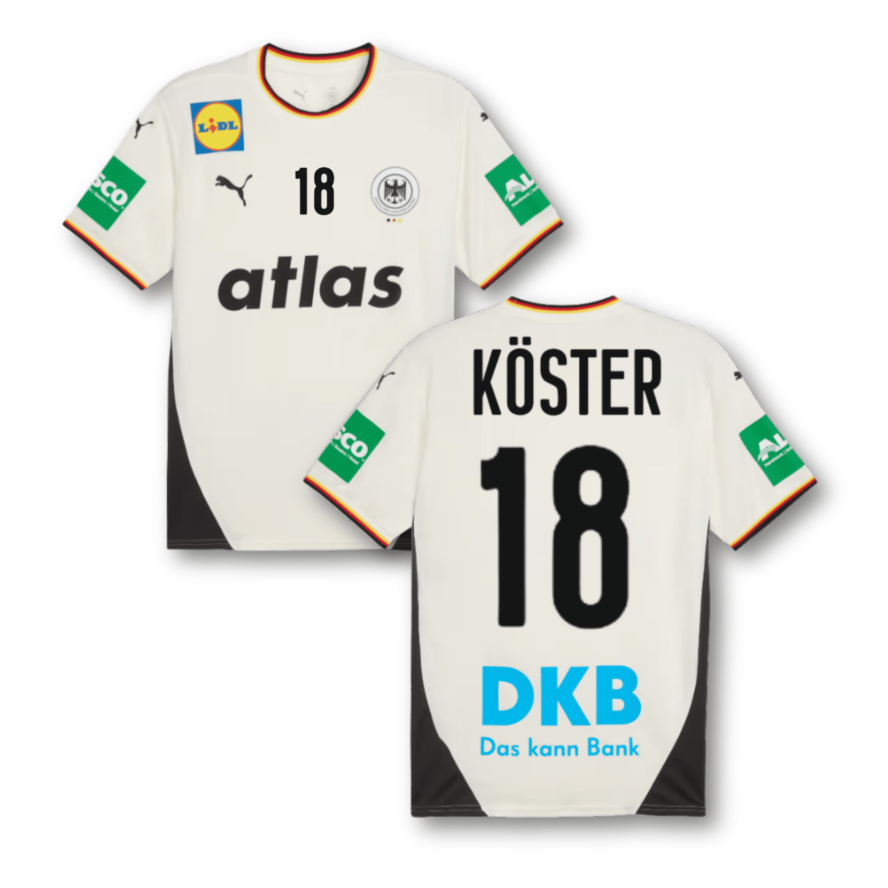DHB DEUTSCHLAND Trikot Home Herren EURO 2026 - KÖSTER 18 (Fan - Style) - sportiger.de