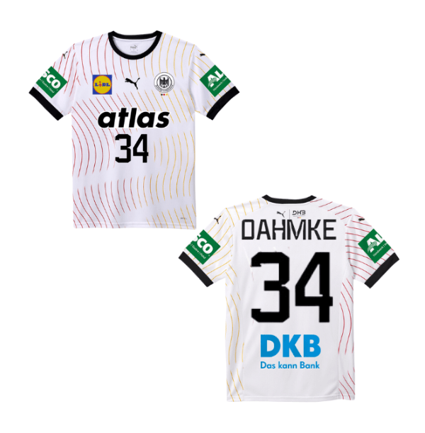 DHB DEUTSCHLAND Trikot Home Herren WM 2025 - DAHMKE 34 (Fan - Style) - sportiger.de