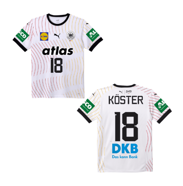 DHB DEUTSCHLAND Trikot Home Herren WM 2025 - KÖSTER 18 (Fan - Style) - sportiger.de