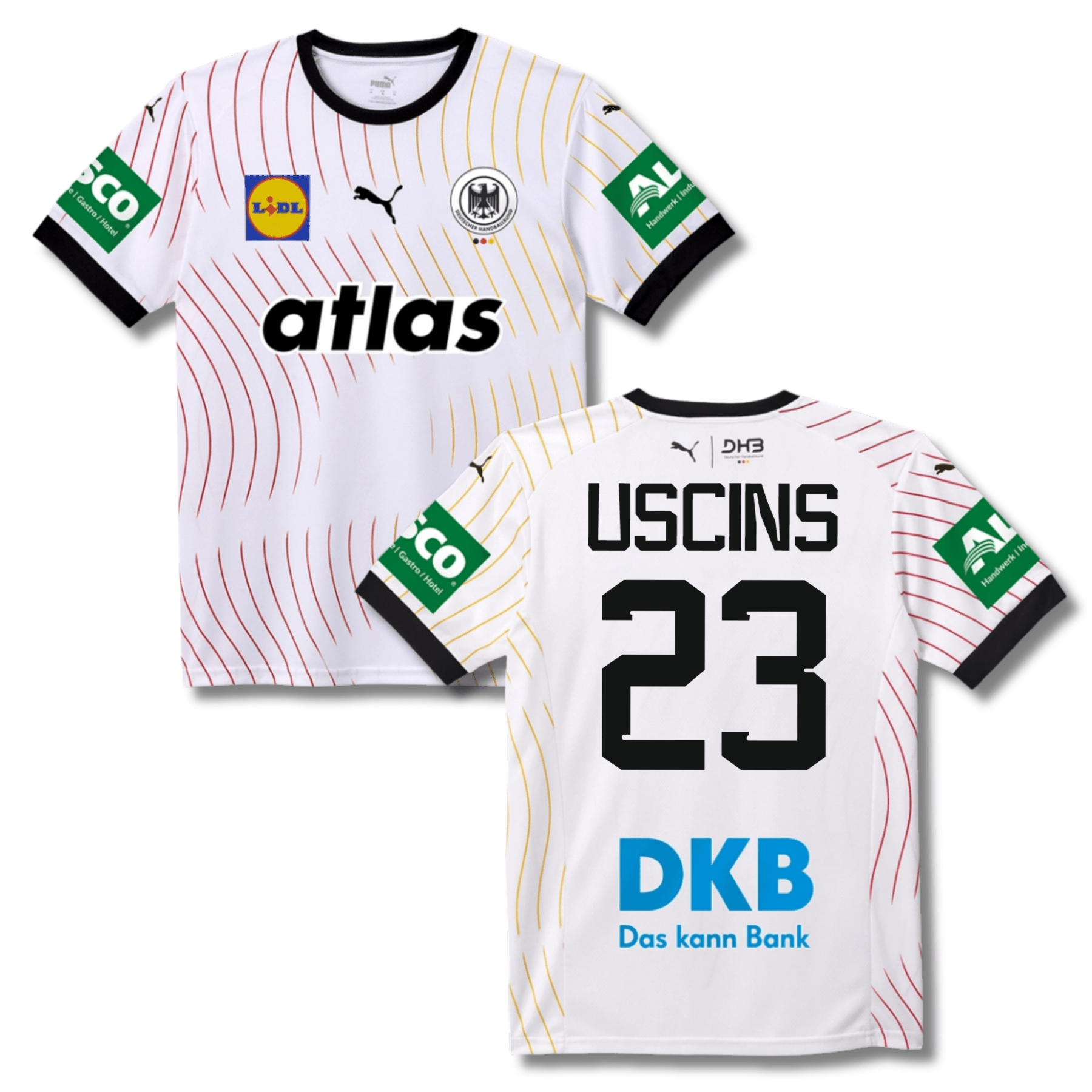 DHB DEUTSCHLAND Trikot Home Herren WM 2025 - USCINS 23 (Fan - Style) - sportiger.de