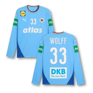 DHB DEUTSCHLAND Trikot Torwart Herren blau EURO 2026 - WOLFF 33 (Fan - Style) - sportiger.de