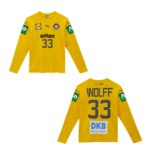 DHB DEUTSCHLAND Trikot Torwart Herren gelb WM 2025 - WOLFF 33 (Fan - Style) - sportiger.de