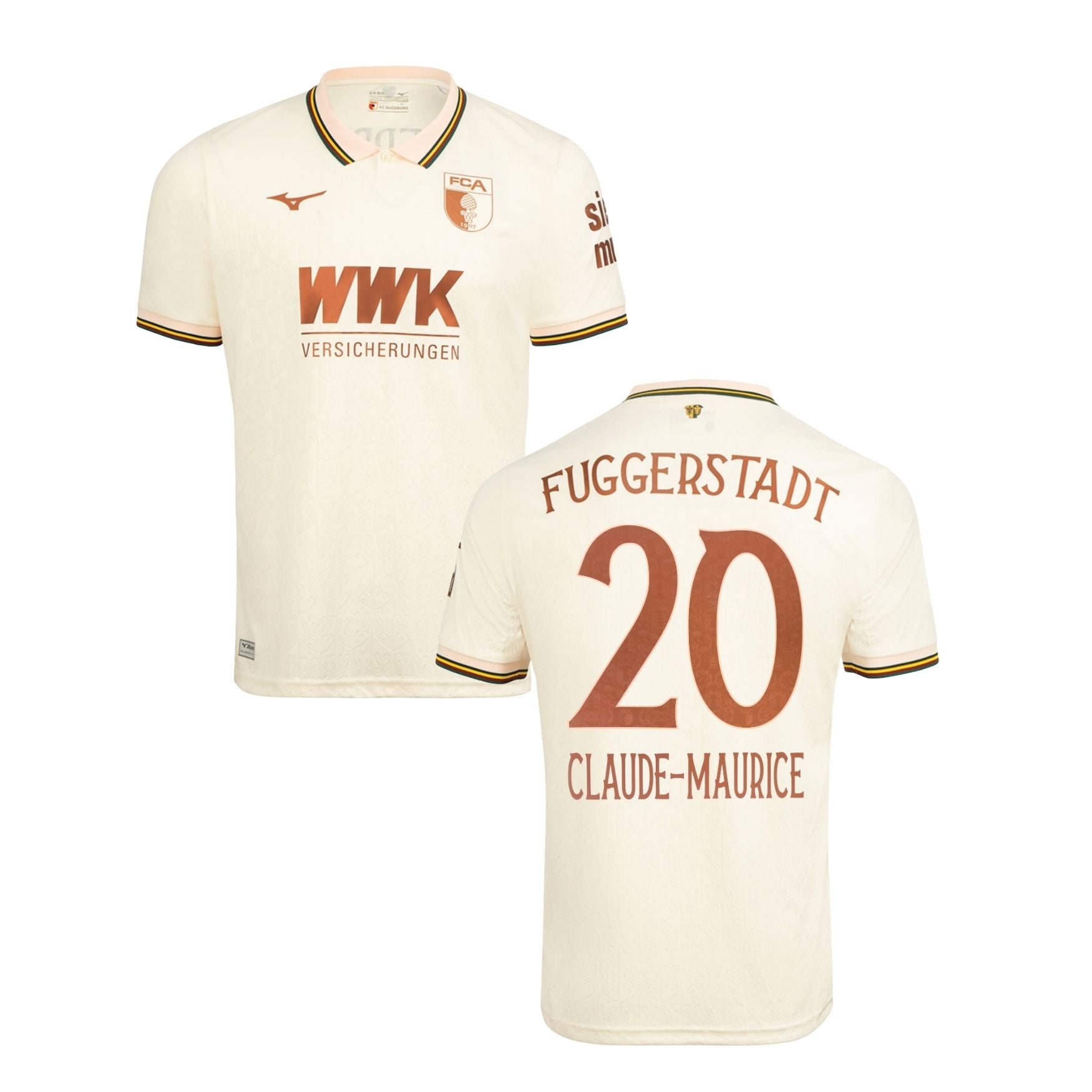 FCA FC AUGSBURG FUGGERSTADT Trikot Herren creme 25 / 26 - CLAUDE - MAURICE 20 - sportiger.de