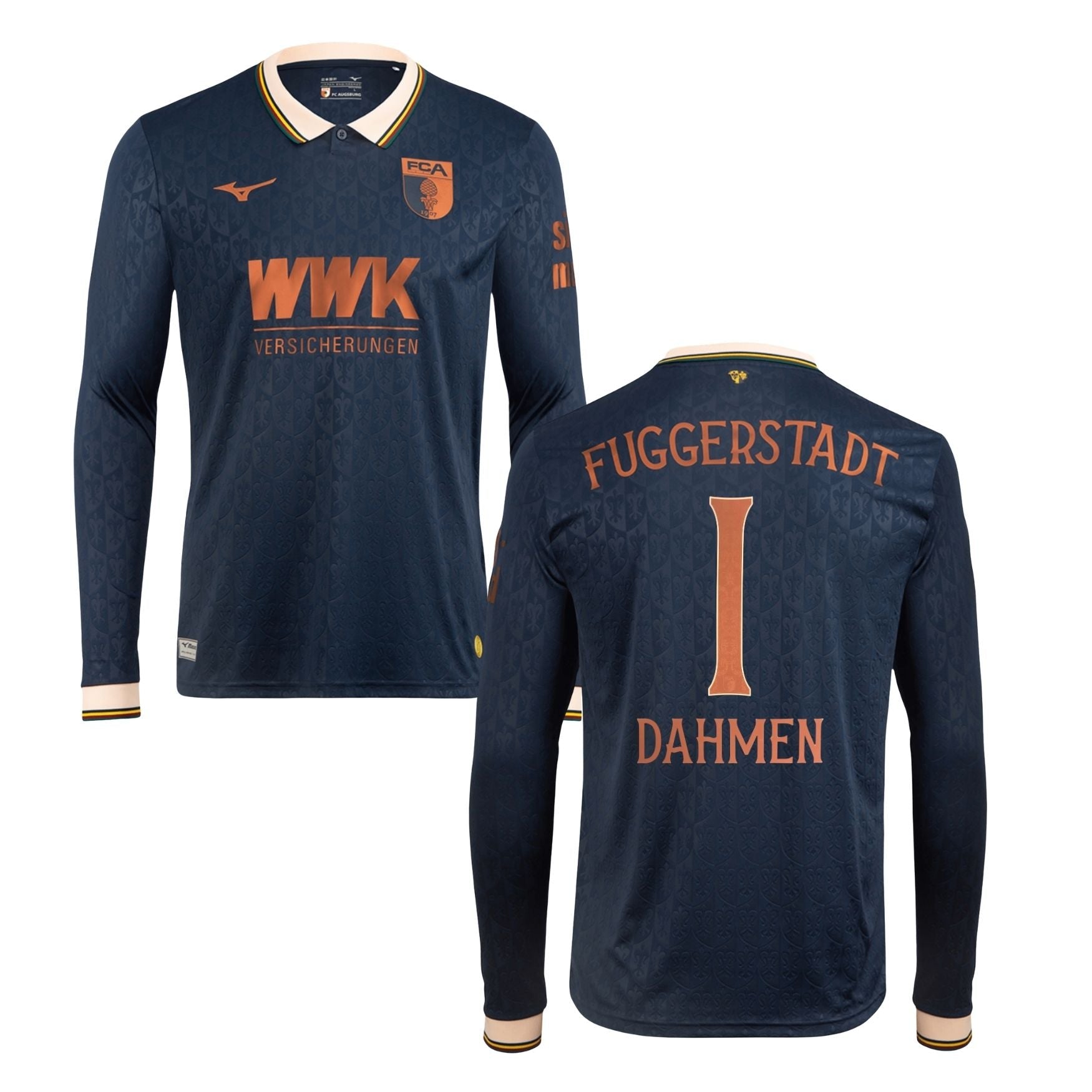 FCA FC AUGSBURG FUGGERSTADT Trikot Herren langarm dunkelblau 25 / 26 - DAHMEN 1 - sportiger.de