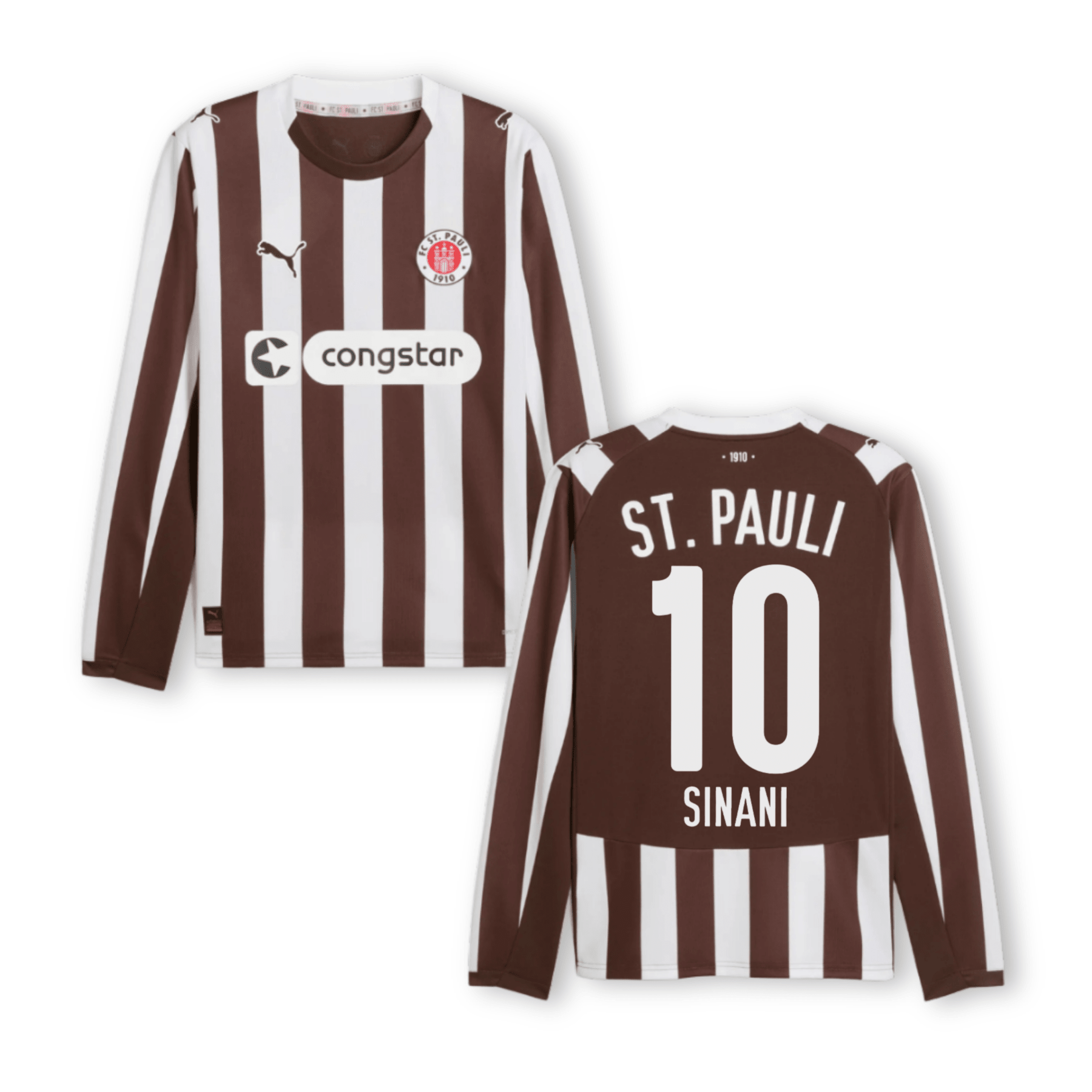 FCSP ST. PAULI Trikot Home Herren langarm 25 / 26 - SINANI 10 - sportiger.de