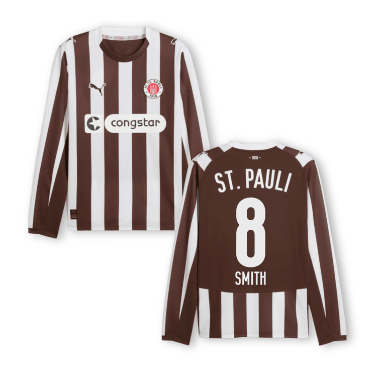FCSP ST. PAULI Trikot Home Herren langarm 25 / 26 - SMITH 8 - sportiger.de