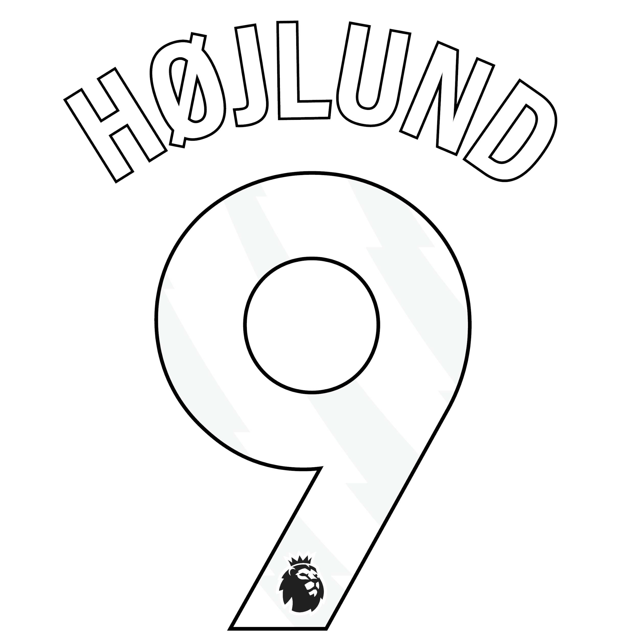 Original Premier League Trikot-Flock 25cm - HÖJLUND 9