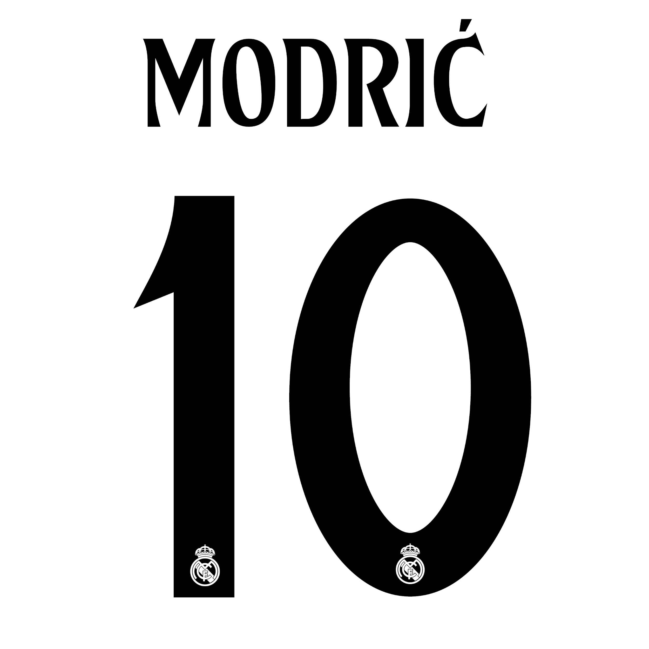 Original Real Madrid Home Trikot-Flock 26cm - MODRIC 10