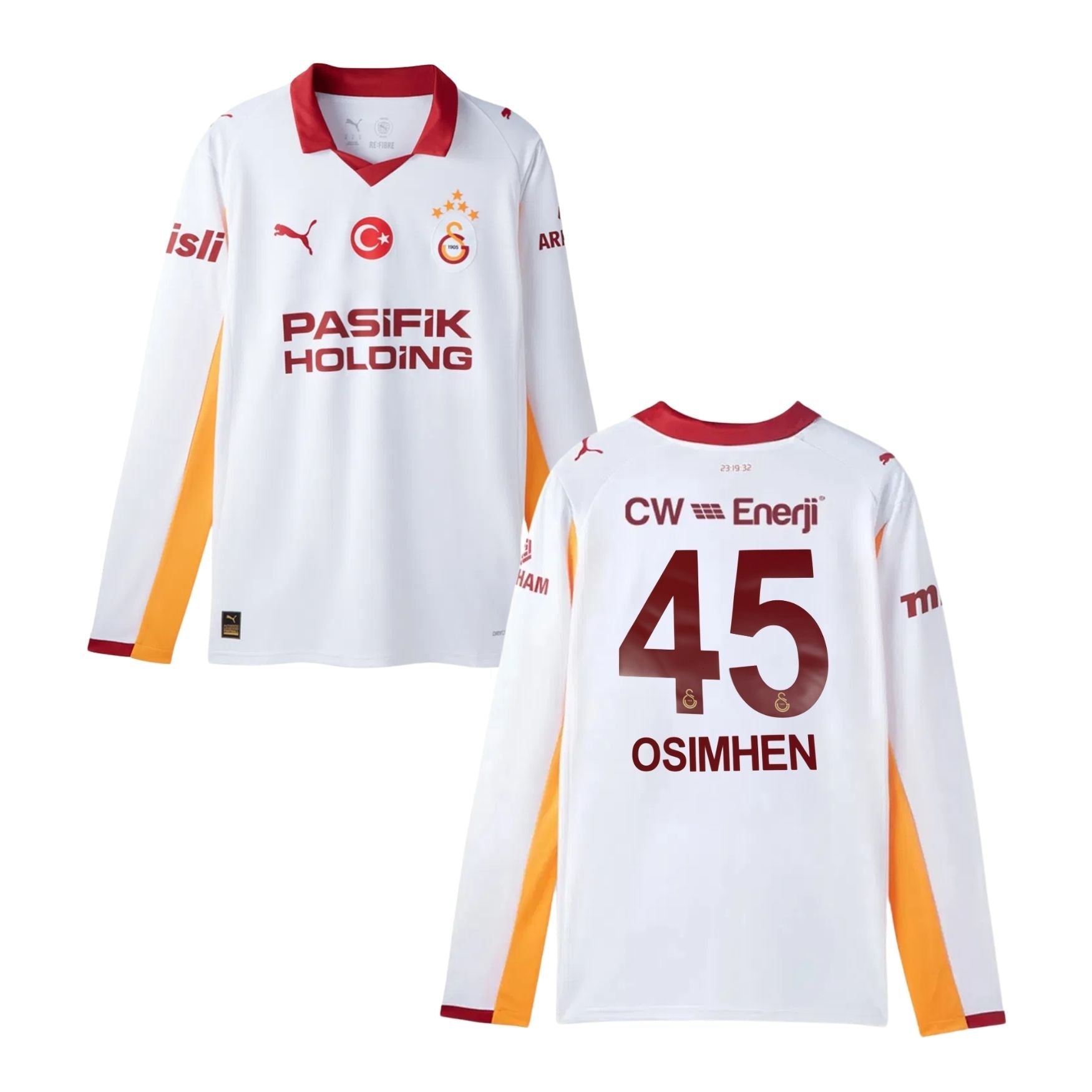 GSK GALATASARAY ISTANBUL Trikot Away Herren langarm 25 / 26 - OSIMHEN 45 - sportiger.de