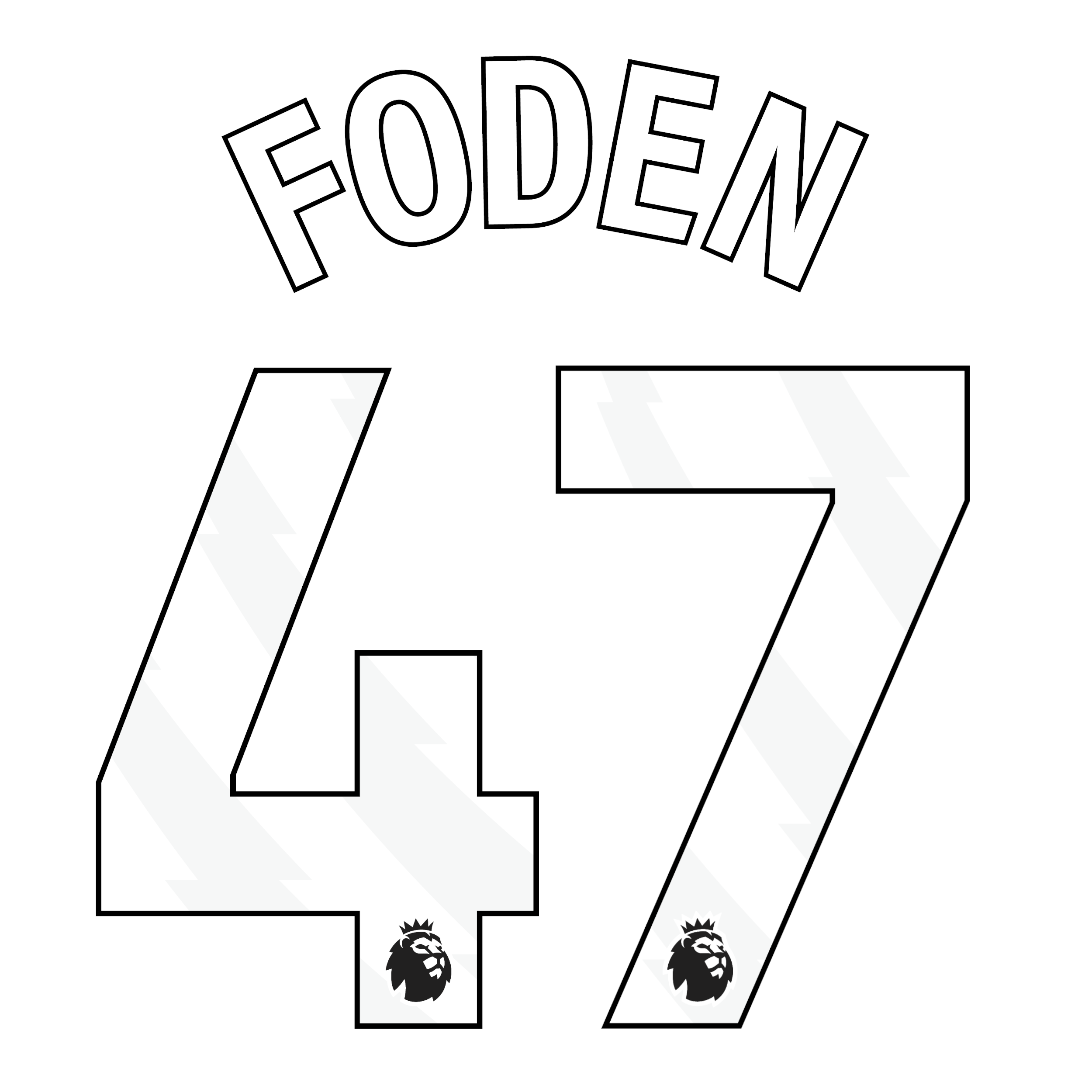 Original Trikot-Flock Premier League 25cm - FODEN 47