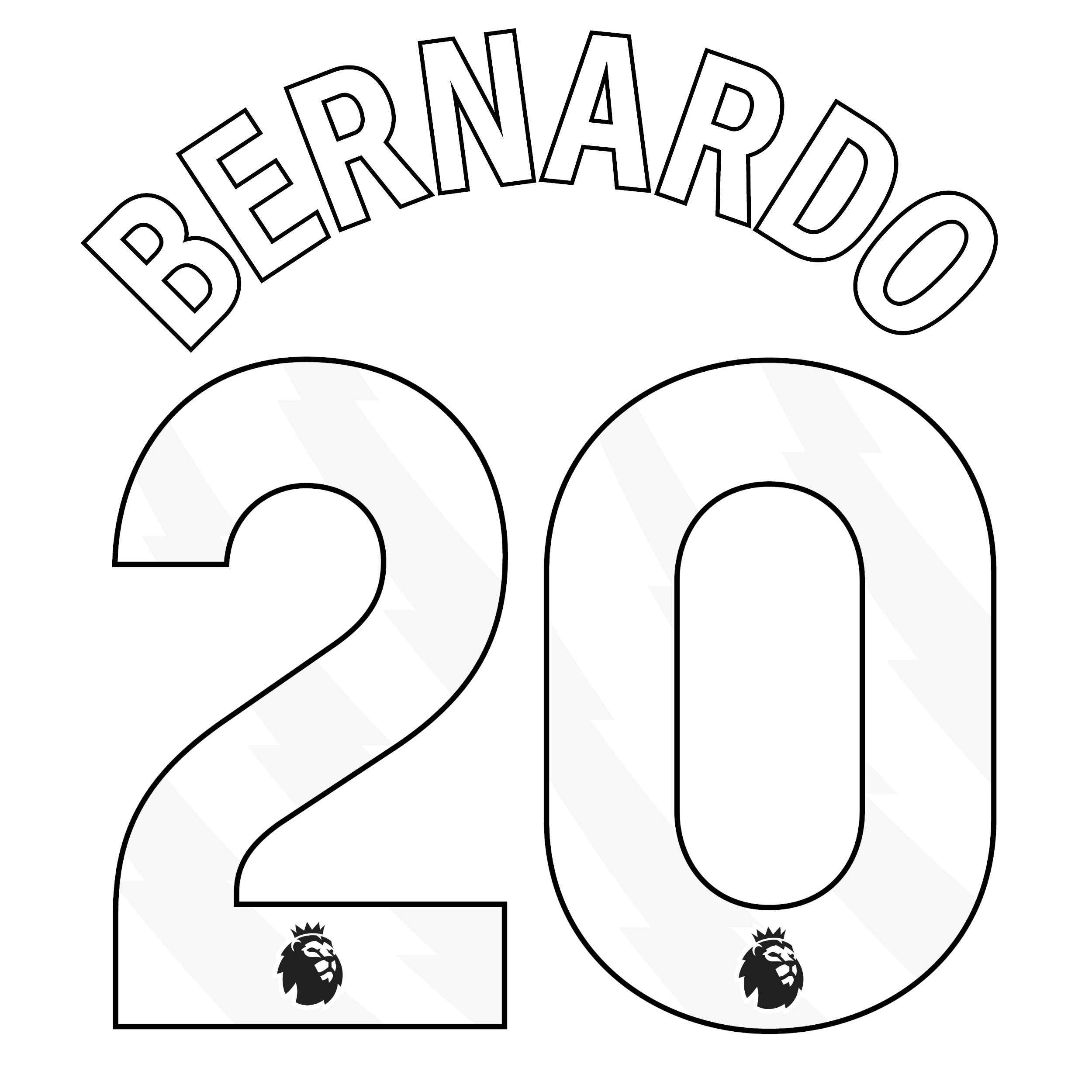 Original Trikot-Flock Premier League 25cm - BERNARDO 20