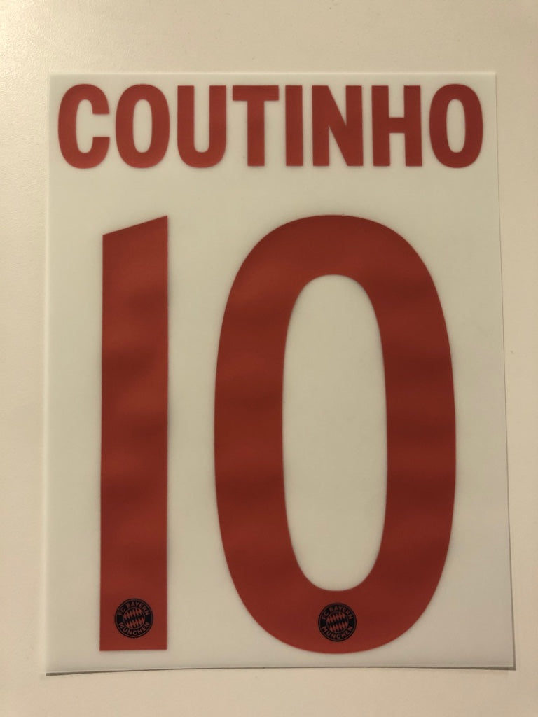 Original FC Bayern München Trikot-Flock 17cm - COUTINHO 10