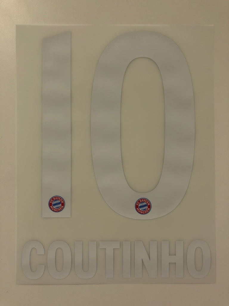 Original FC Bayern München Trikot-Flock 17cm - COUTINHO 10