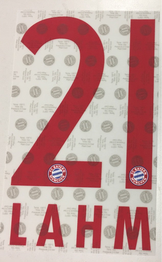 Original FC Bayern München Trikot-Flock 17cm - LAHM 21