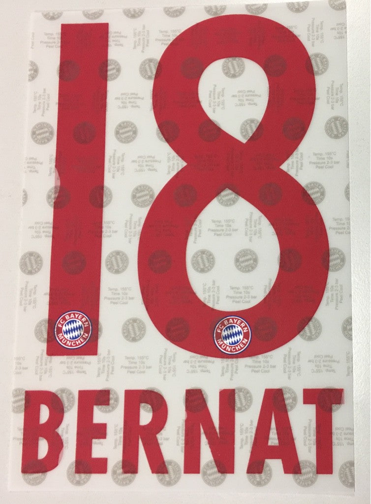 Original FC Bayern München Trikot-Flock 17cm - BERNAT 18