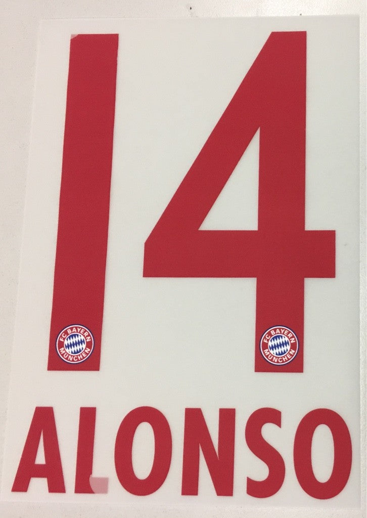 Original FC Bayern München Trikot-Flock 17cm - ALONSO 14