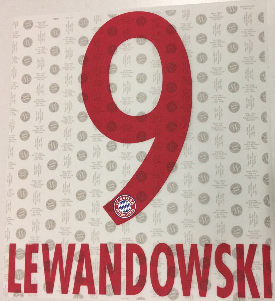 Original FC Bayern München Trikot-Flock 23cm - LEWANDOWSKI 9