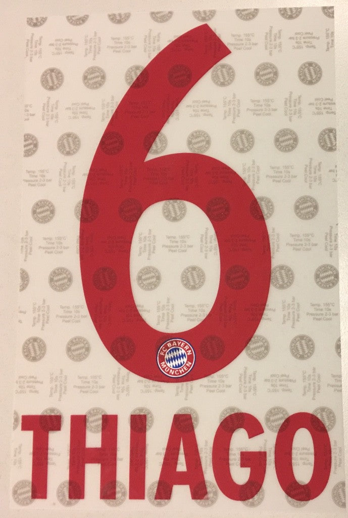 Original FC Bayern München Trikot-Flock 17cm - THIAGO 6