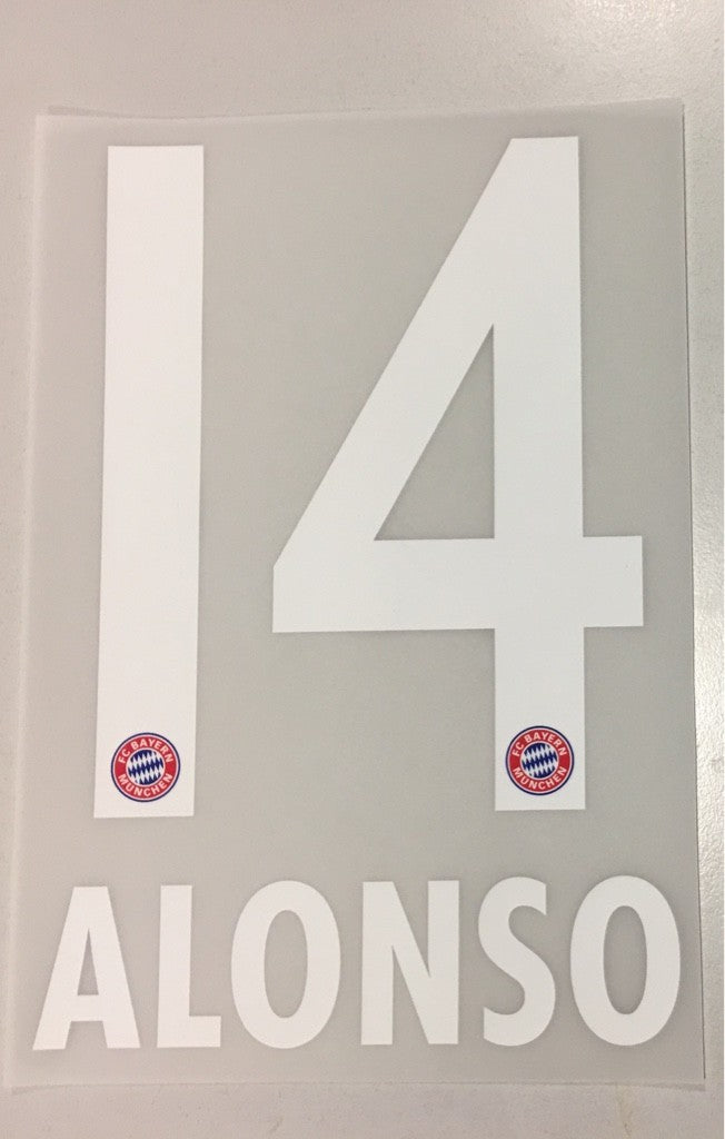 Original FC Bayern München Trikot-Flock 17cm - ALONSO 14