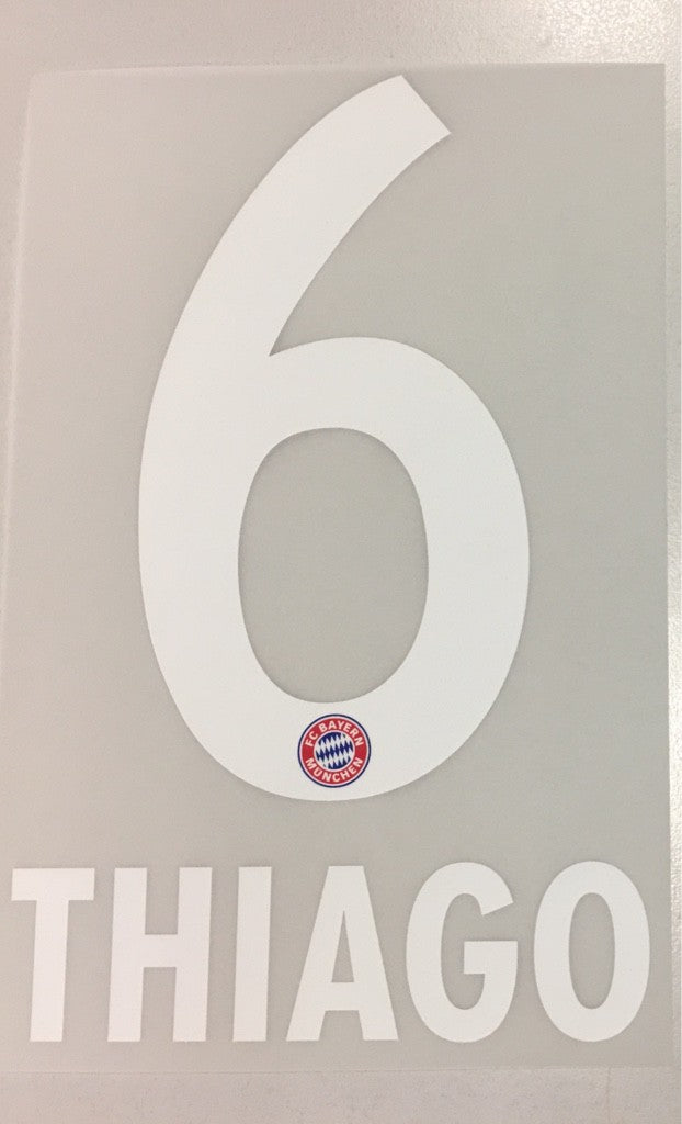 Original FC Bayern München Trikot-Flock 17cm - THIAGO 6