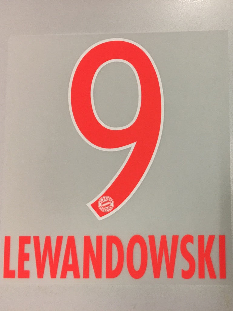 Original FC Bayern München Trikot-Flock 17cm - LEWANDOWSKI 9