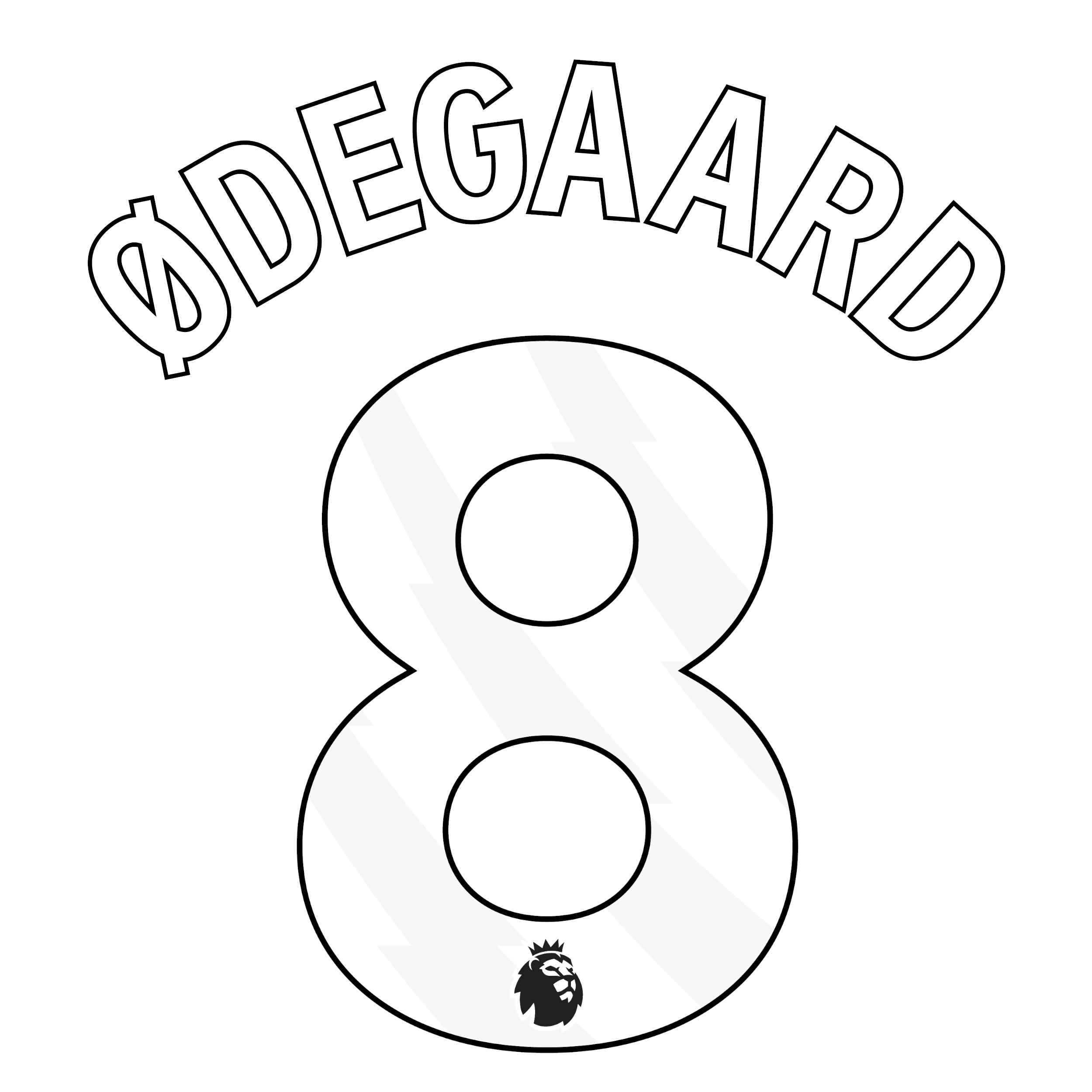 Original Premier League Trikot-Flock 25cm - ÖDEGAARD 8