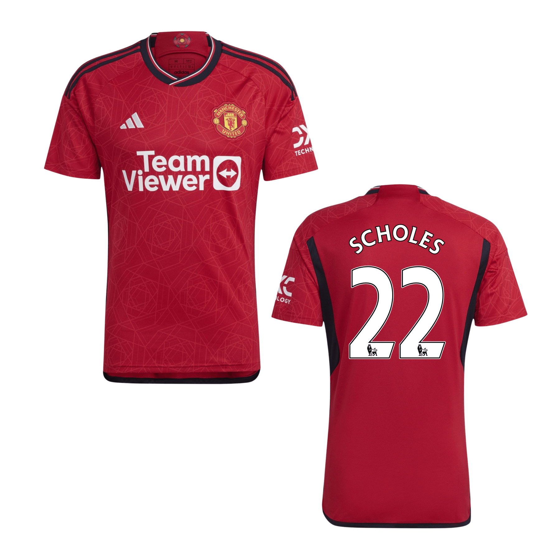 MUFC MANCHESTER UNITED Trikot Home Herren 23 / 24 - SCHOLES 22 (Legend) (Retro Style) - sportiger.de