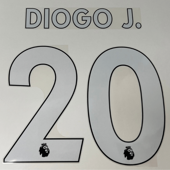 Original 20 / 23 Premier League Trikot - Flock 23cm - DIOGO J. 20 - sportiger.de