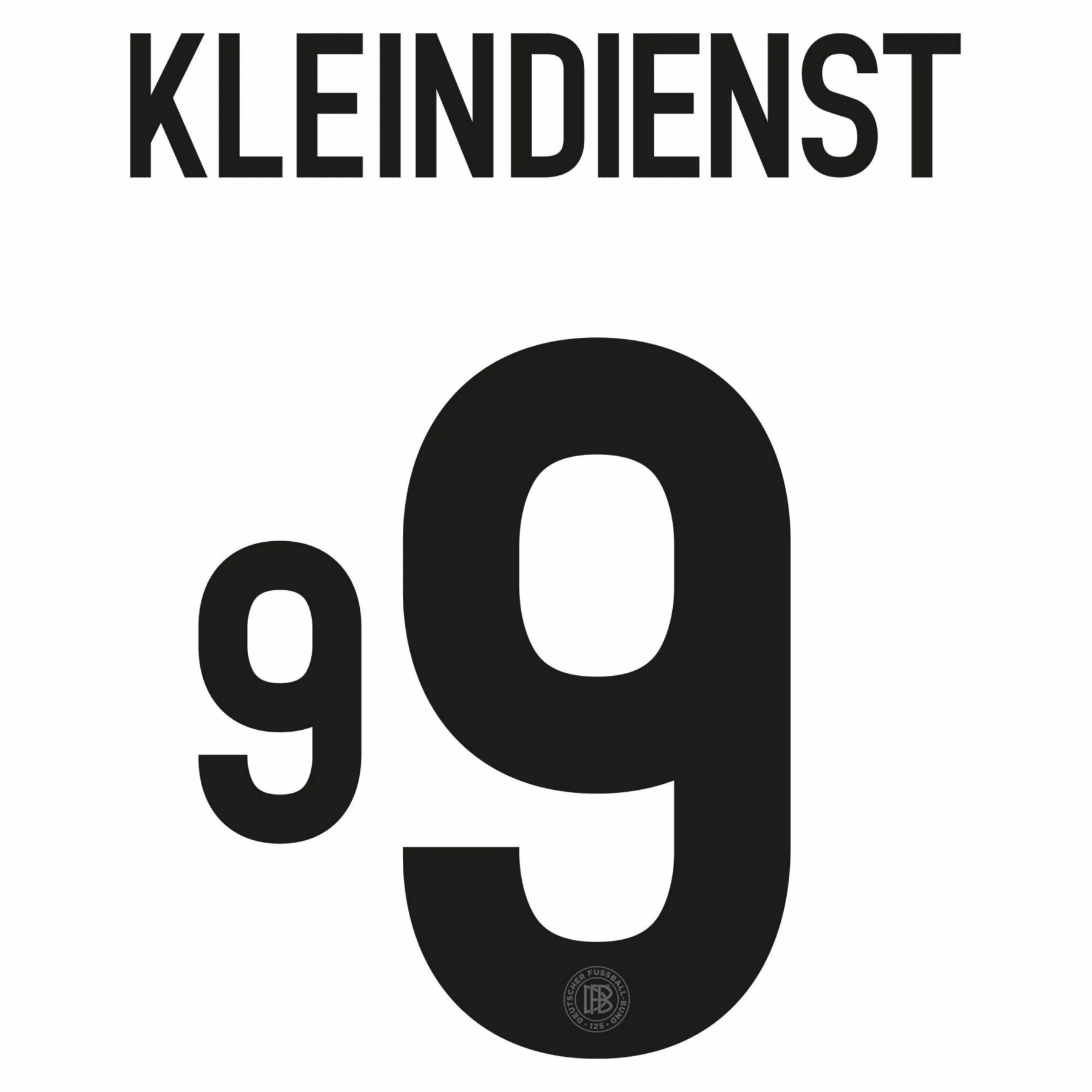 Original 2025 DFB DEUTSCHLAND 125 Jahre Home Trikot - Flock 26cm - KLEINDIENST 9 - sportiger.de