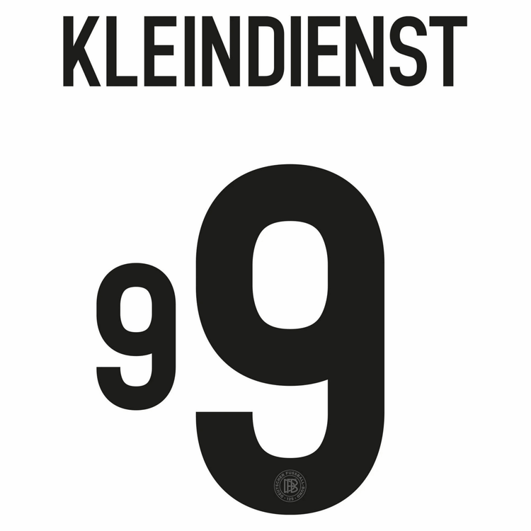 Original 2025 DFB DEUTSCHLAND 125 Jahre Home Trikot - Flock 26cm - KLEINDIENST 9 - sportiger.de