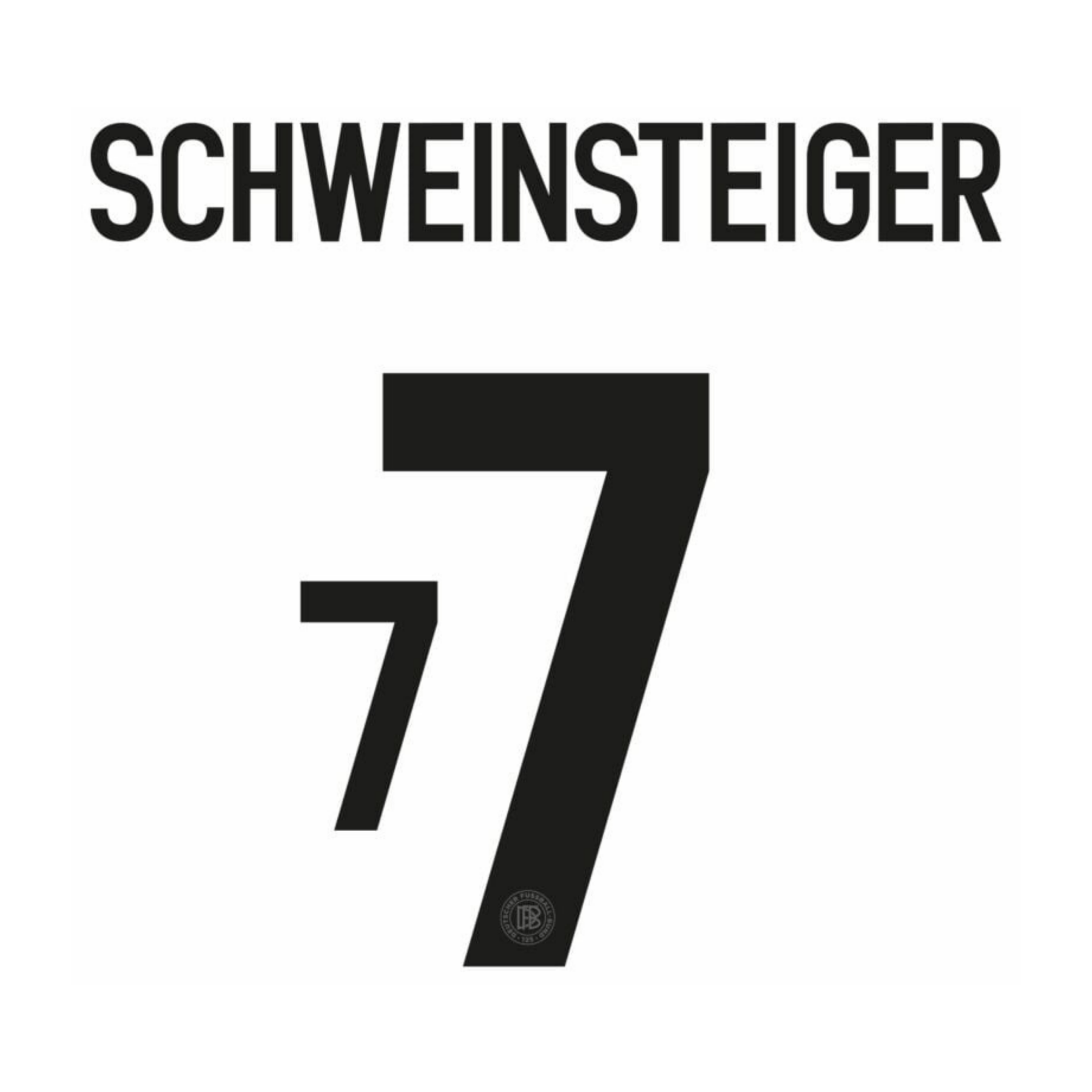 Original 2025 DFB DEUTSCHLAND 125 Jahre Home Trikot - Flock 26cm - SCHWEINSTEIGER 7 (Legend) - sportiger.de
