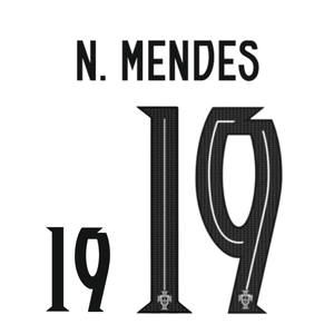 Original 2025 FPF PORTUGAL Away Trikot - Flock 25cm - N. MENDES 19 - sportiger.de