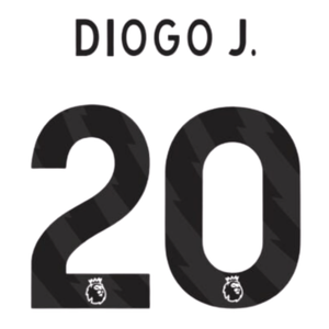 Original 23 / 26 Premier League Trikot - Flock 25cm - DIOGO J. 20 - sportiger.de