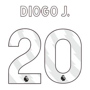 Original 23 / 26 Premier League Trikot - Flock 25cm - DIOGO J. 20 - sportiger.de