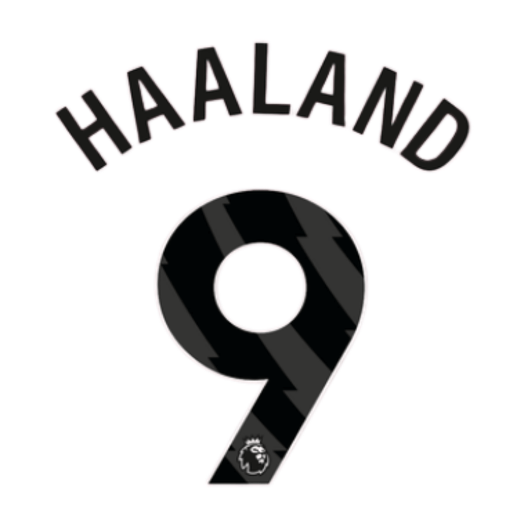 Original 23 / 26 Premier League Trikot - Flock 25cm - HAALAND 9 - sportiger.de